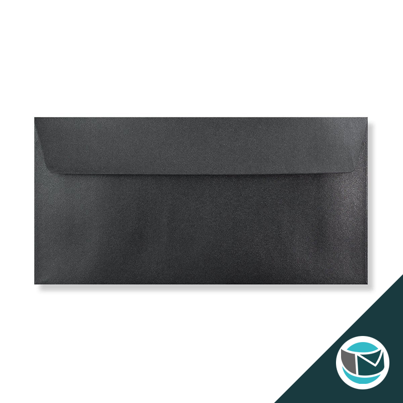 Parelmoer Envelop - 110x220 mm - Donkergrijs Strip 120 grams