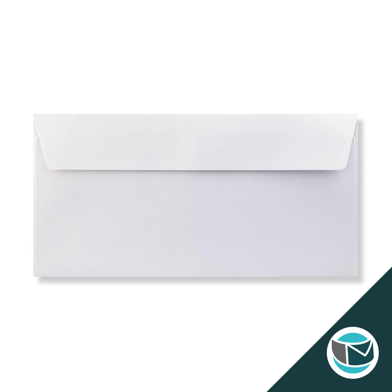 Parelmoer Envelop - 110x220 mm - Wit Strip 120 grams