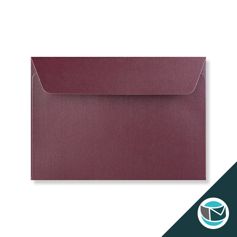 Parelmoer Envelop - 114x162 mm (C6) - Aubergine Strip 120 grams