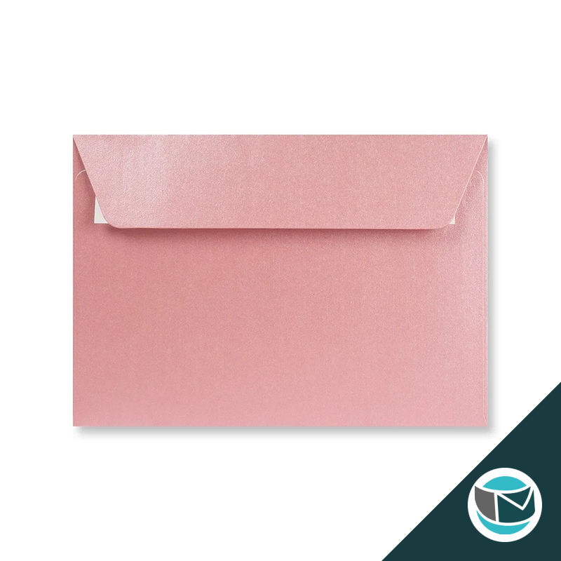 Parelmoer Envelop - 114x162 mm (C6) - Lichtroze Strip 120 grams