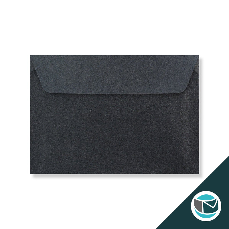 Parelmoer Envelop - 114x162 mm (C6) - Donkergrijs Strip 120 grams