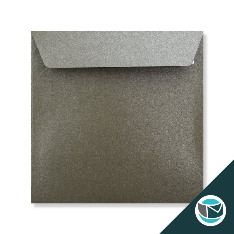 Parelmoer Envelop - 155x155 mm - Donkerzilver 120 grams