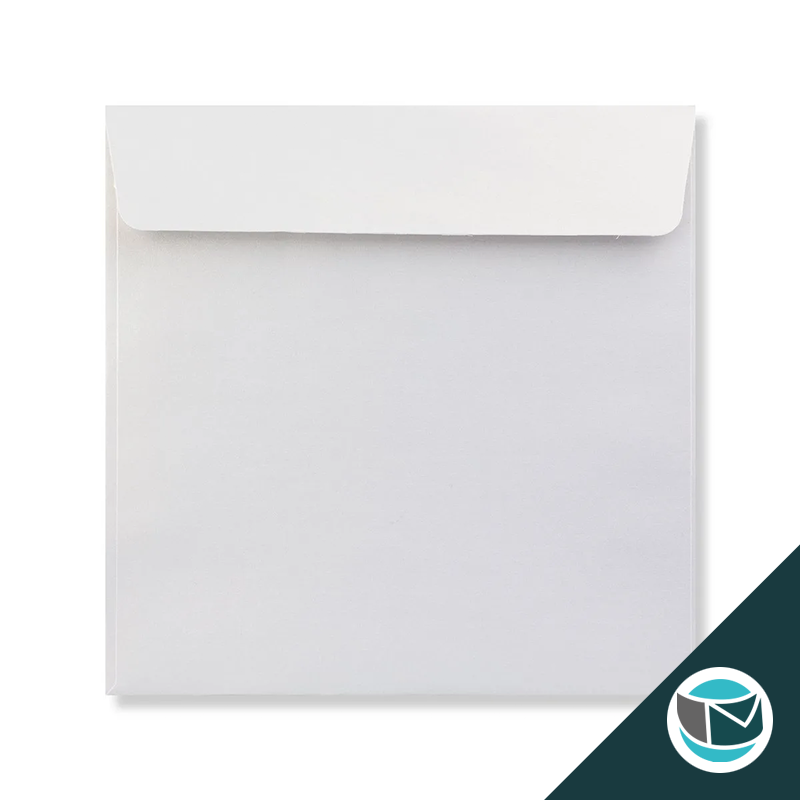 Parelmoer Envelop - 155x155 mm - Wit Strip 120 grams