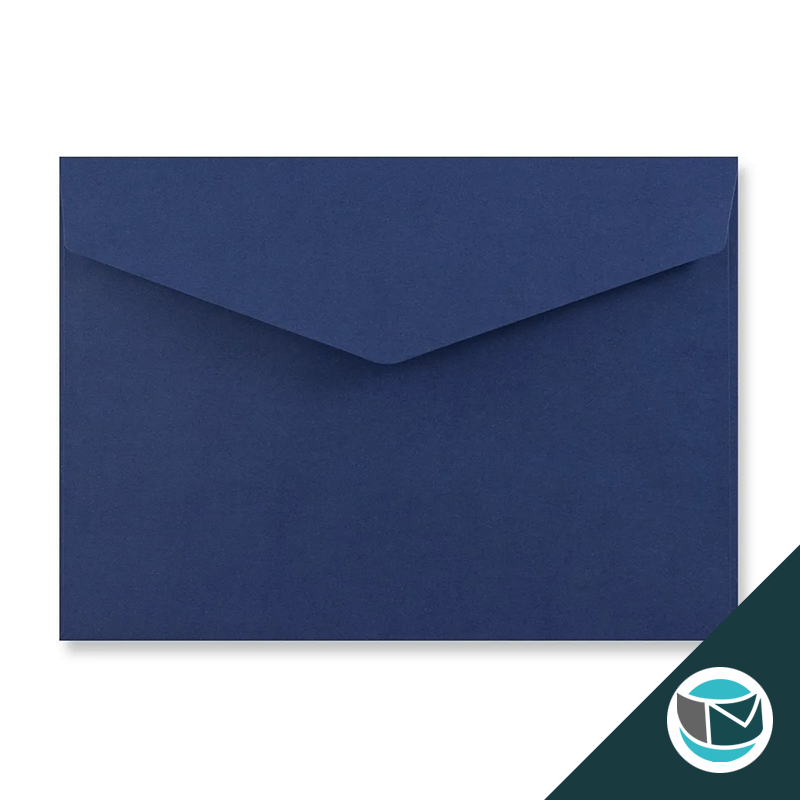 Wenskaart Envelop met Puntklep Strip - 162x229 mm (C5) - Marine Blauw