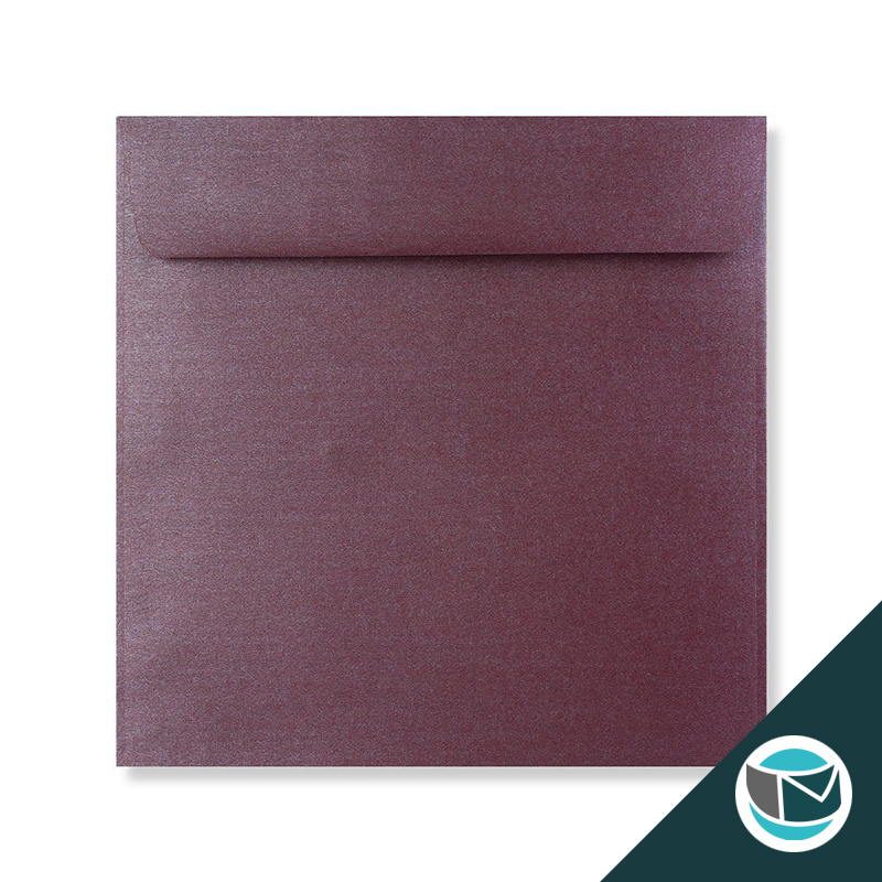 Parelmoer Envelop - 170x170 mm - Aubergine Strip 120 grams