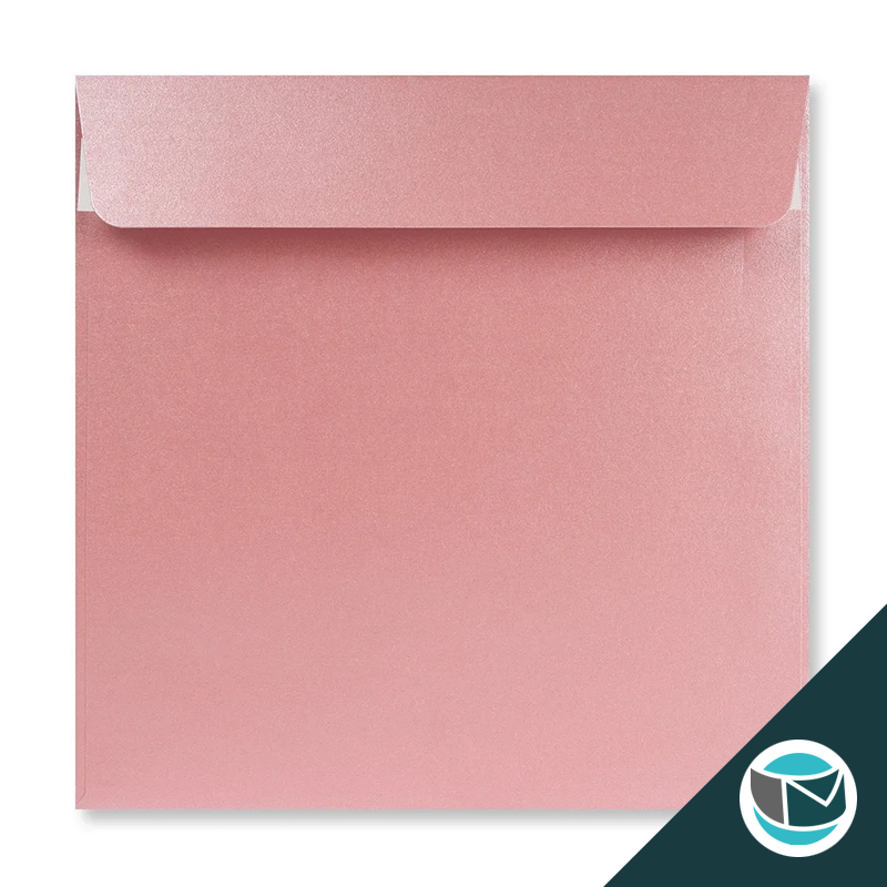 Parelmoer Envelop - 170x170 mm - Lichtroze Strip 120 grams