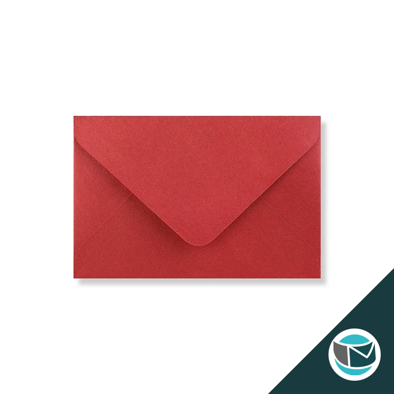Parelmoer Envelop - 62x94 mm - Rood Gegomd 120 grams