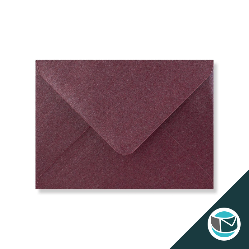 Parelmoer Envelop - 82x113 mm (C7) - Aubergine Gegomd 120 grams