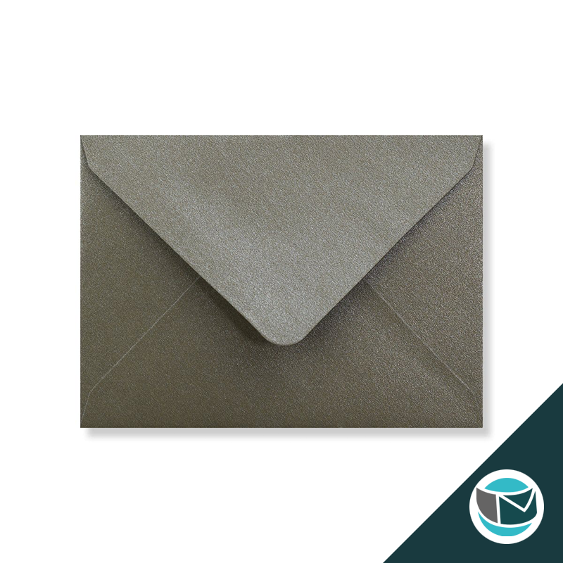 Parelmoer Envelop - 82x113 mm (C7) - Donkerzilver Gegomd 120 grams
