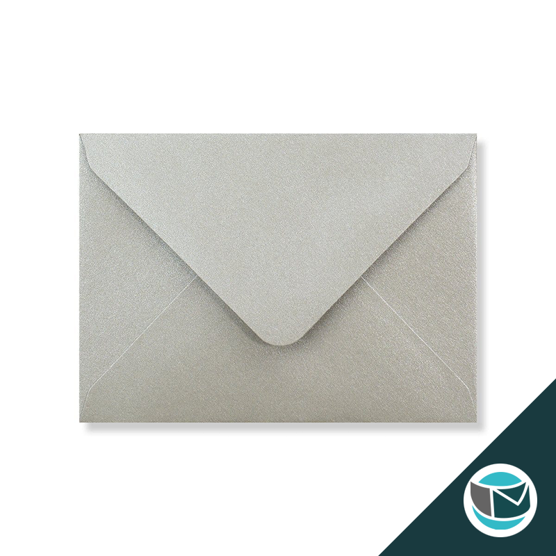 Parelmoer Envelop - 82x113 mm (C7) - Zilver Gegomd 120 grams