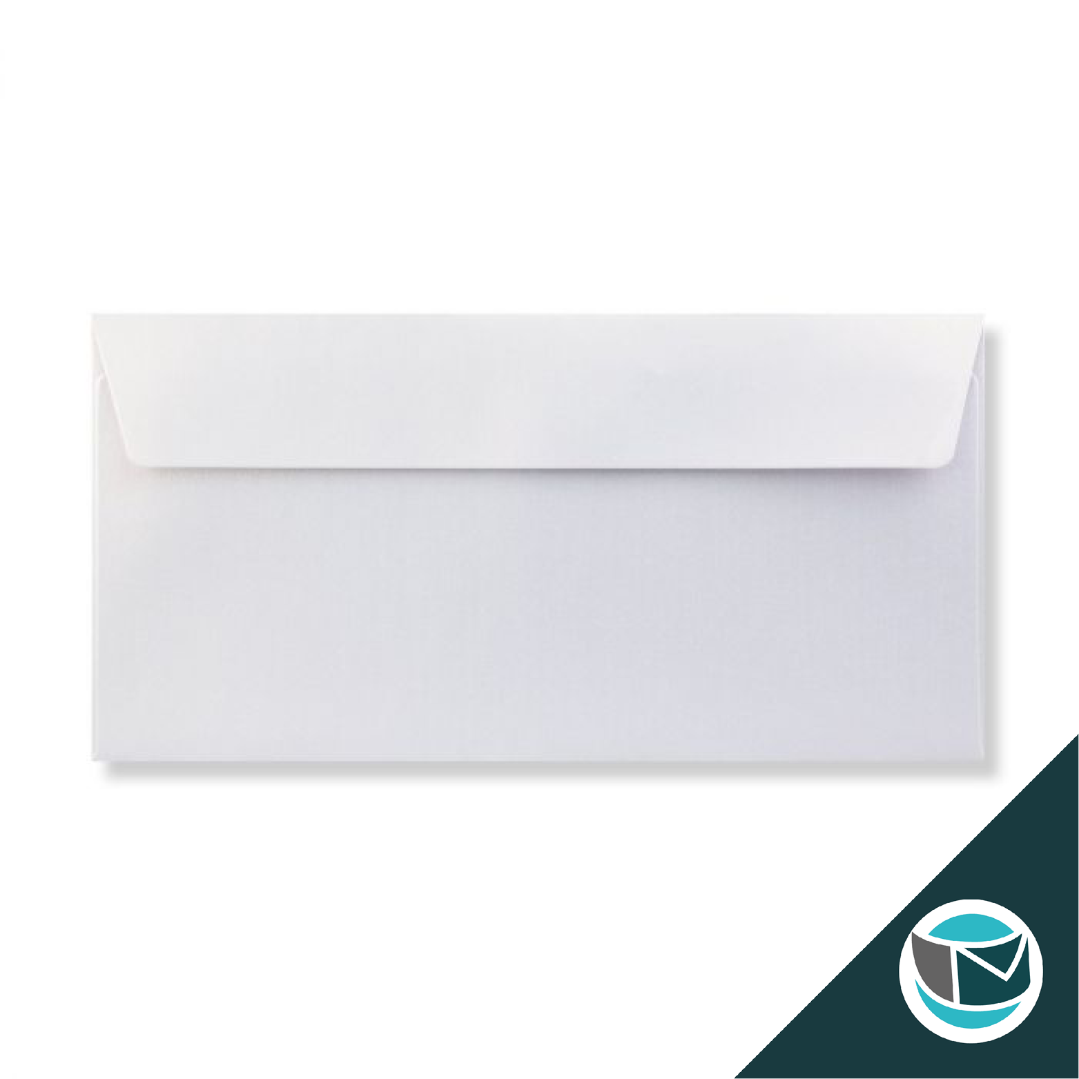 Parelmoer Envelop - 110x220 mm - Wit Strip