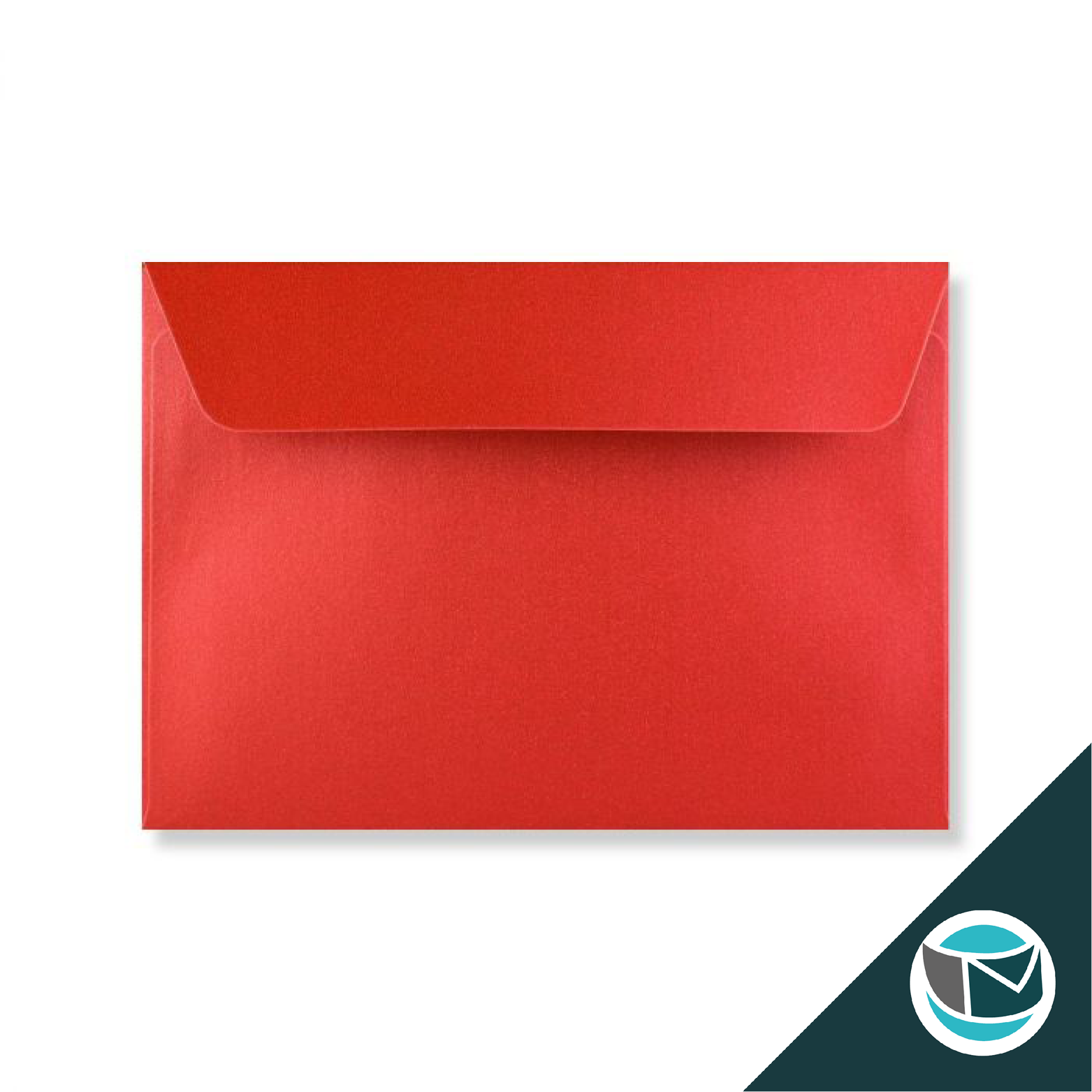 Parelmoer Envelop - 114x162 mm (C6) - Rood Strip