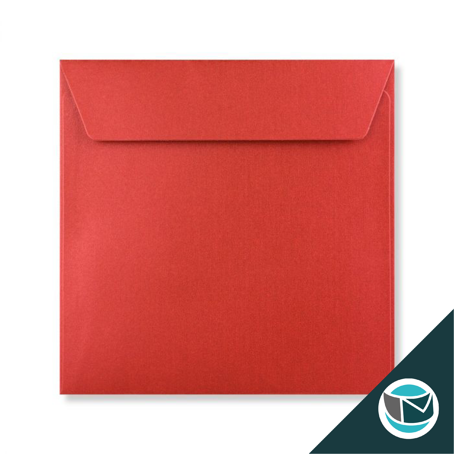 Parelmoer Envelop - 155x155 mm - Rood