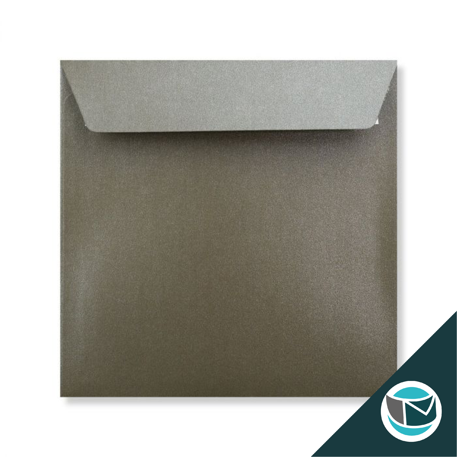 Parelmoer Envelop - 155x155 mm - Donkerzilver