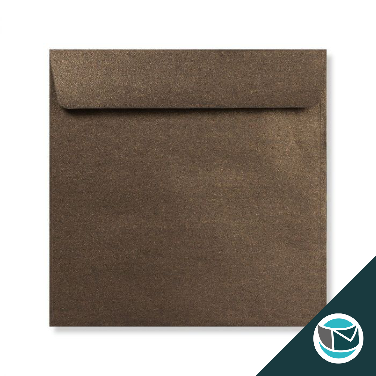 Parelmoer Envelop - 170x170 mm - Brons Strip