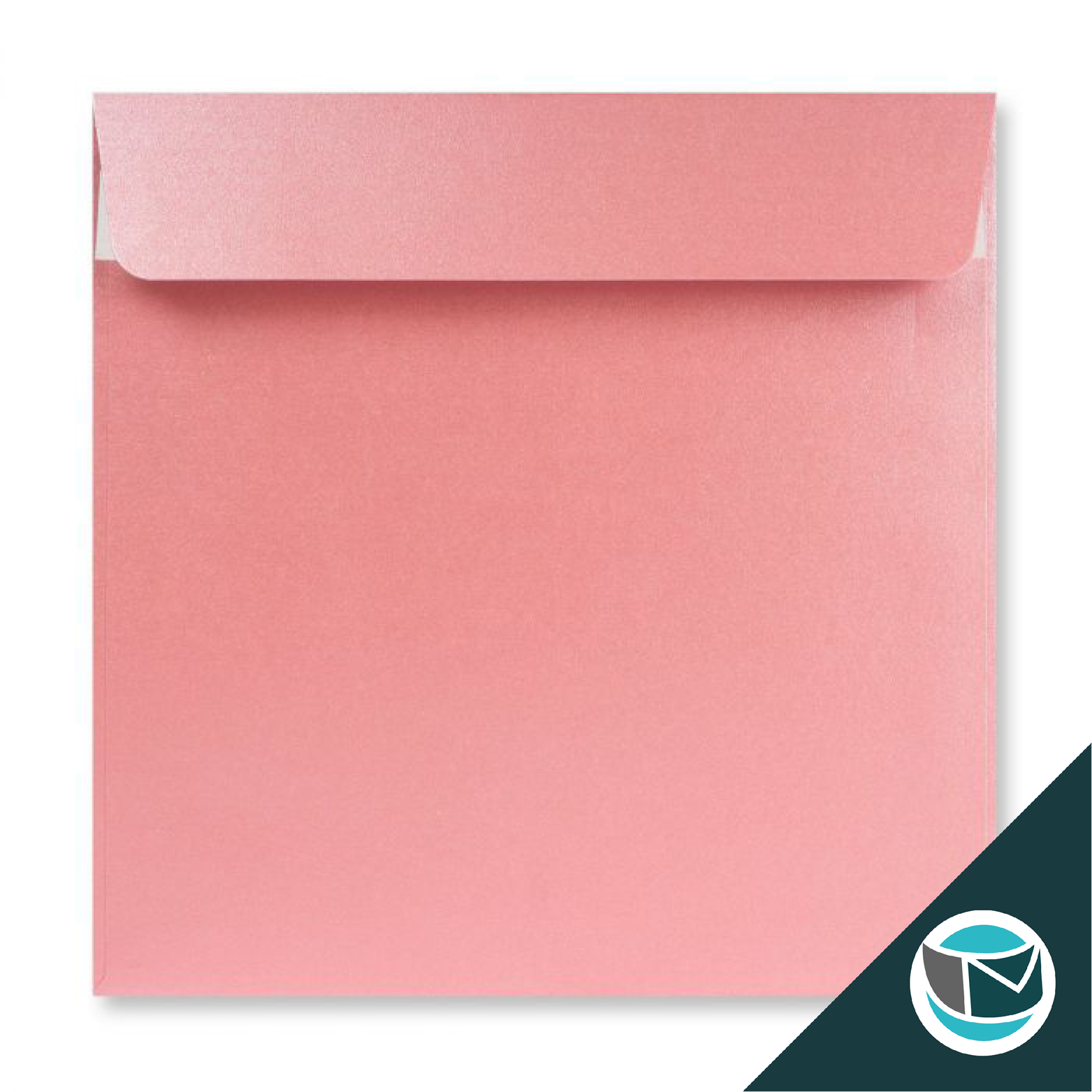 Parelmoer Envelop - 170x170 mm - Lichtroze Strip