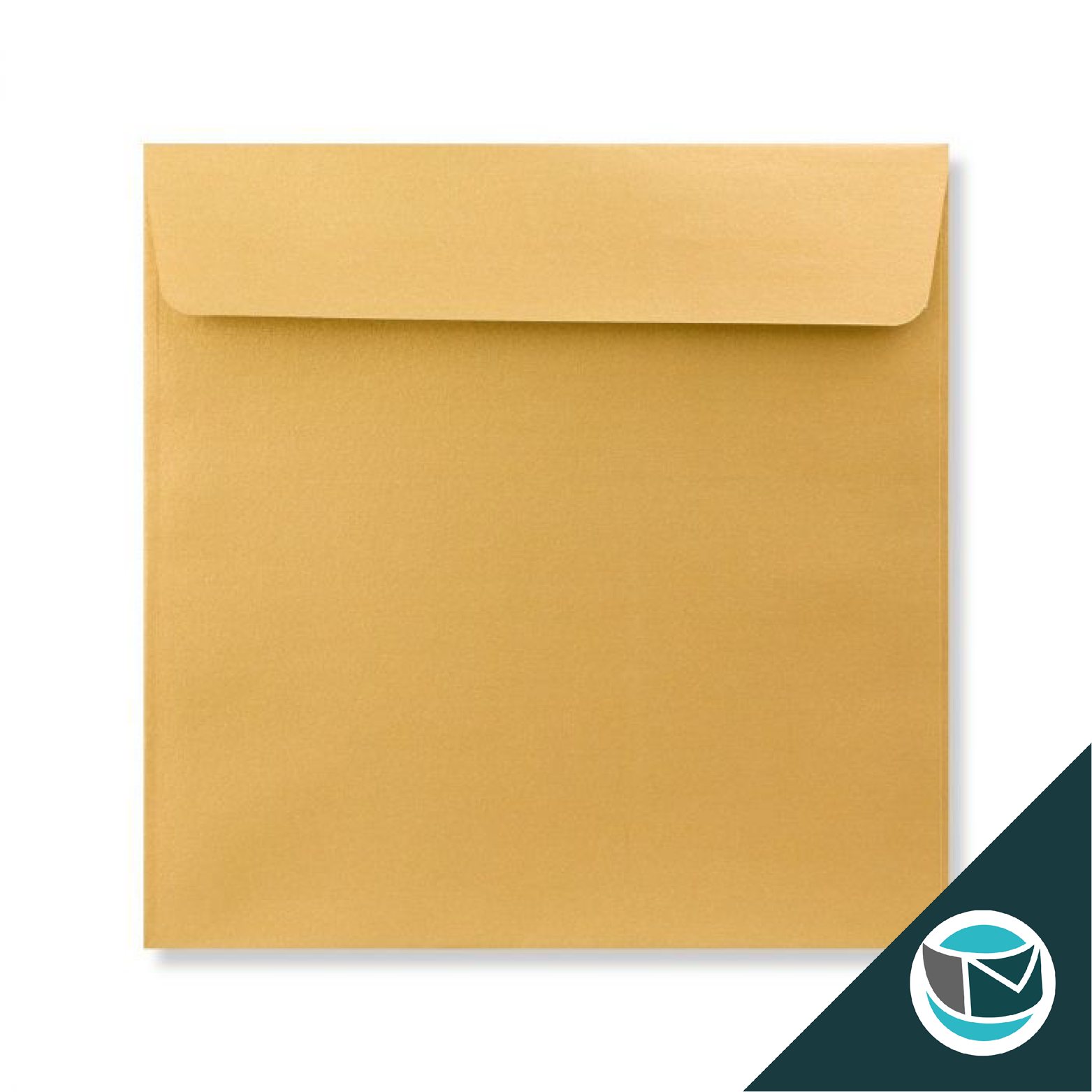 Parelmoer Envelop - 170x170 mm - Goud Strip