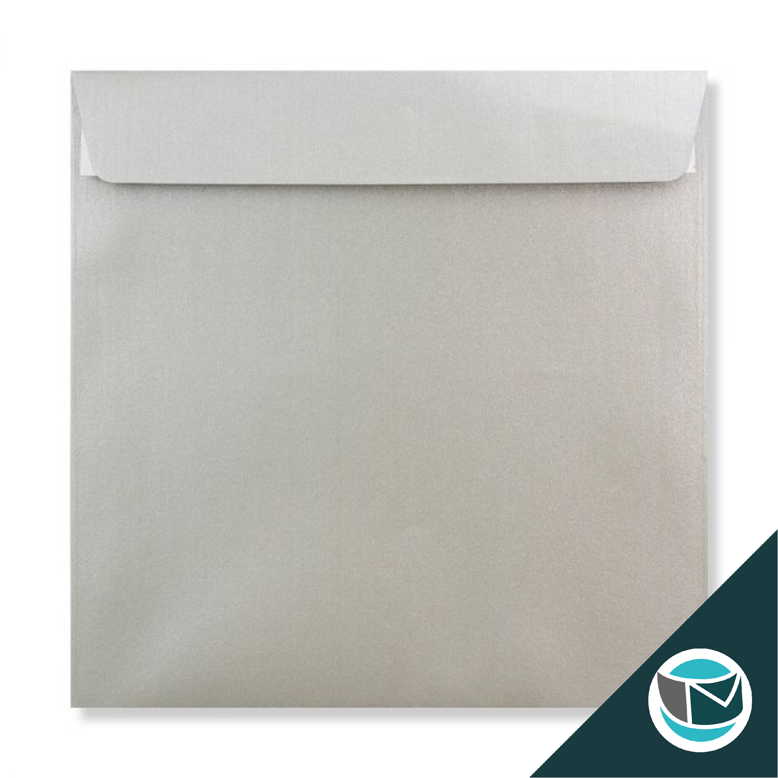Parelmoer Envelop - 220x220 mm - Zilver Strip