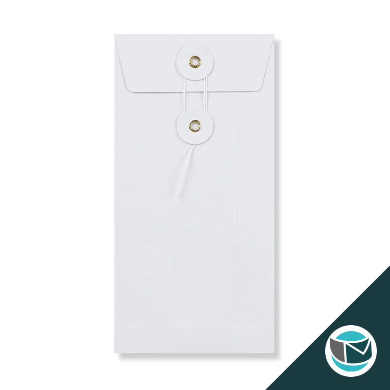 Envelop met Japanse Sluiting - 220x110x25 mm - Wit (incl. Zijvouw)
