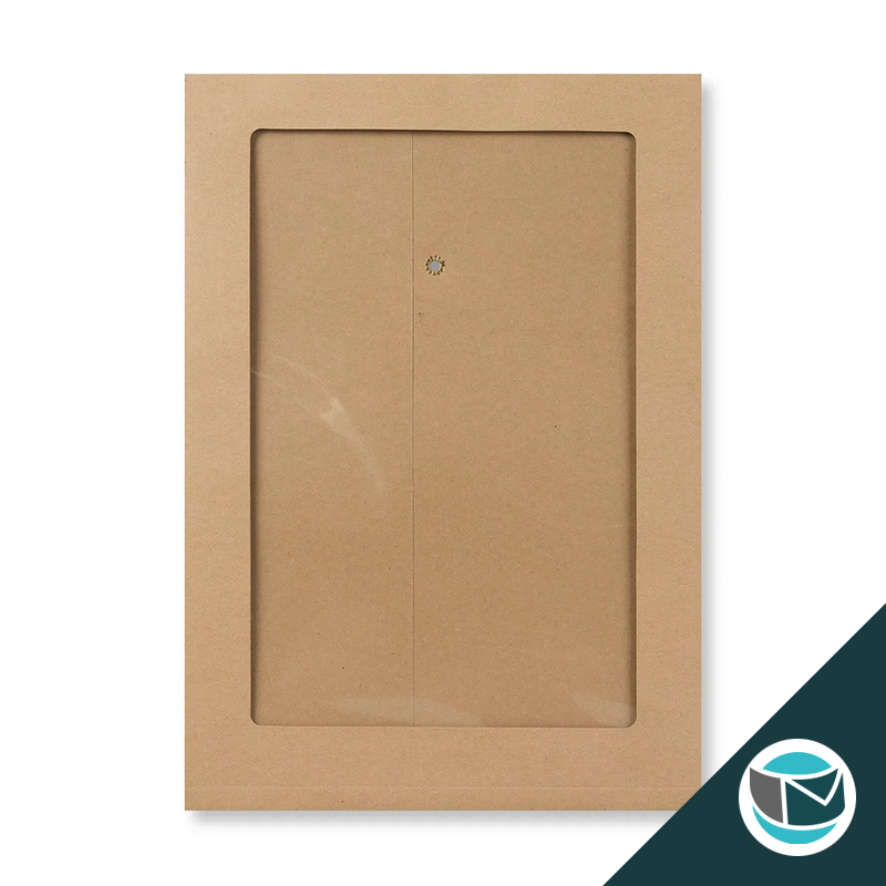 Envelop met Japanse Sluiting - 229x162x25 mm (C5) - Bruin (incl. Zijvouw en Venster))