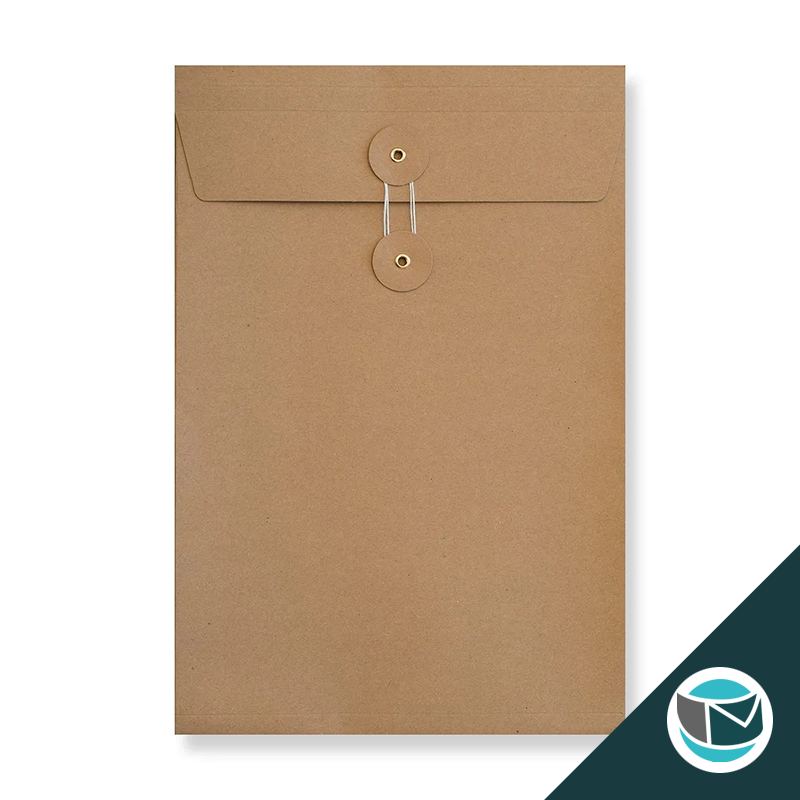 Envelop met Japanse Sluiting - 324x229x25 mm (C4) - Bruin (incl. Zijvouw)