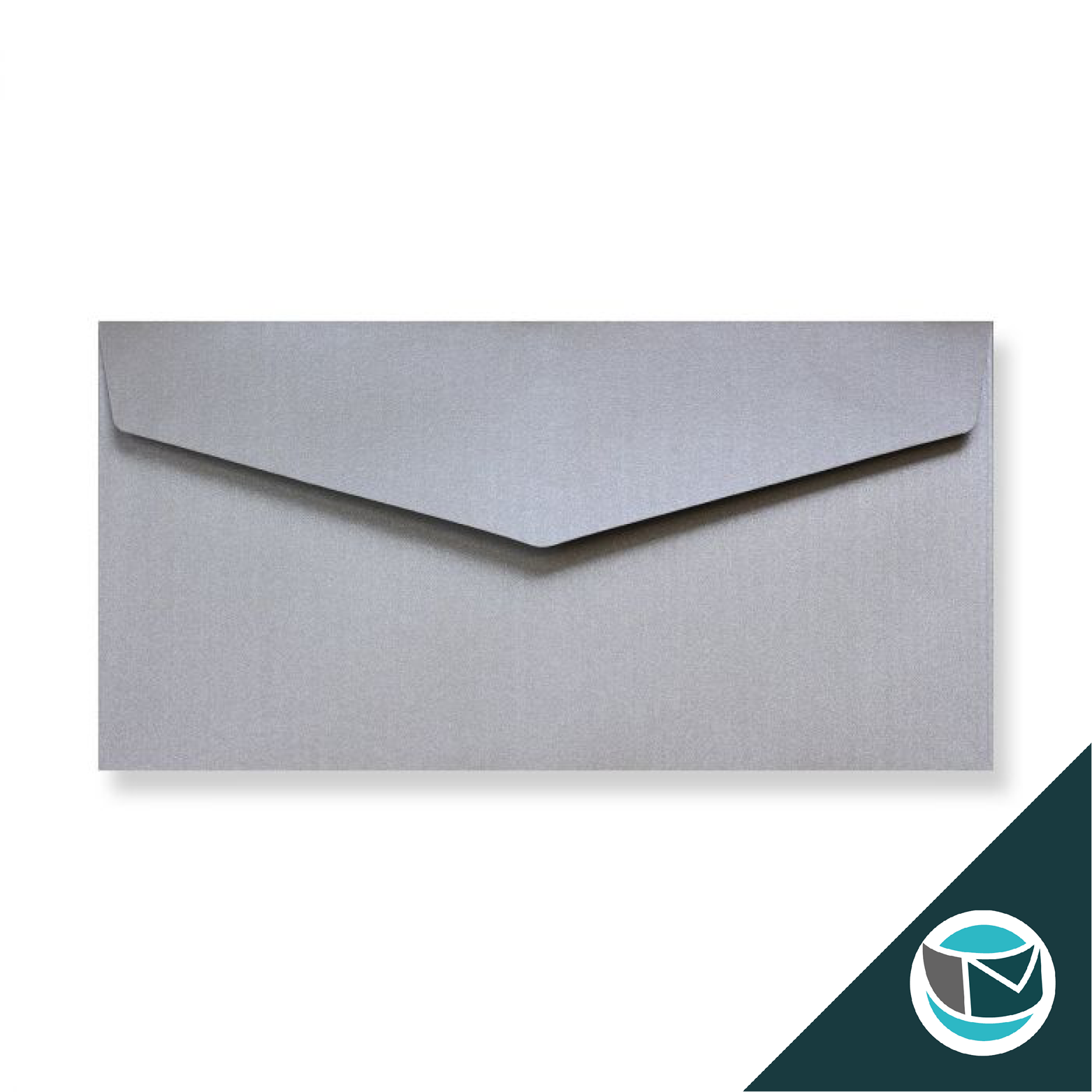 Wenskaart Envelop met Puntklep Strip - 110x220 mm (DL) - Zilver