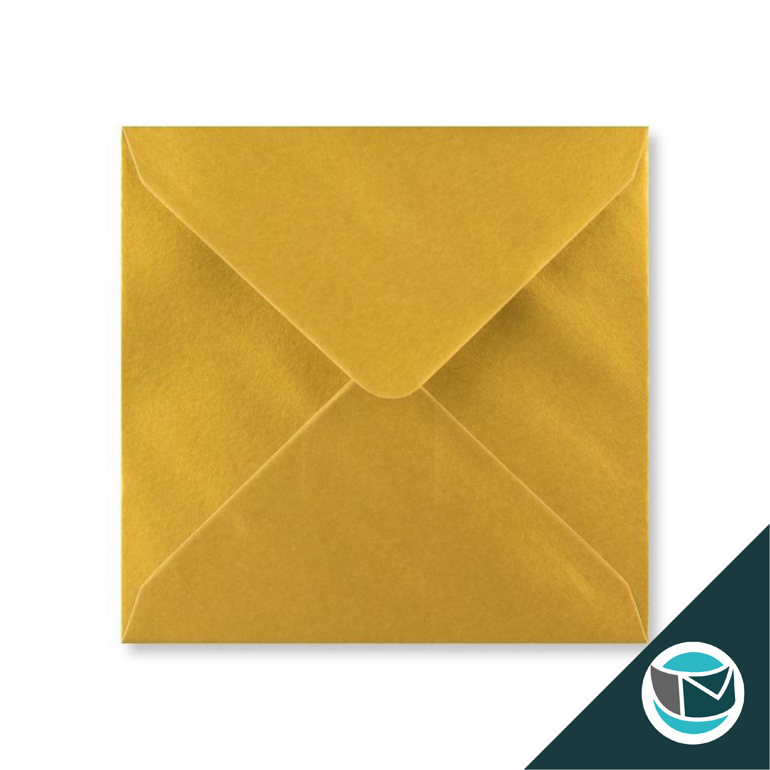 Gekleurde Envelop - 130x130 mm - Goud Metallic