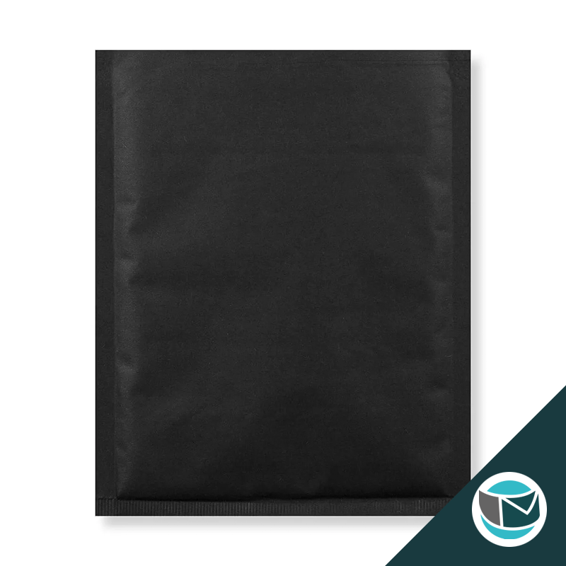Kraft luchtkussen envelop met strip - 165x165 mm - Zwart