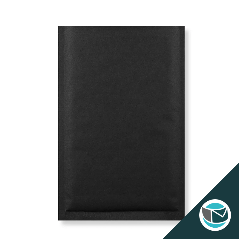 Kraft luchtkussen envelop met strip - 350x250 mm - Zwart