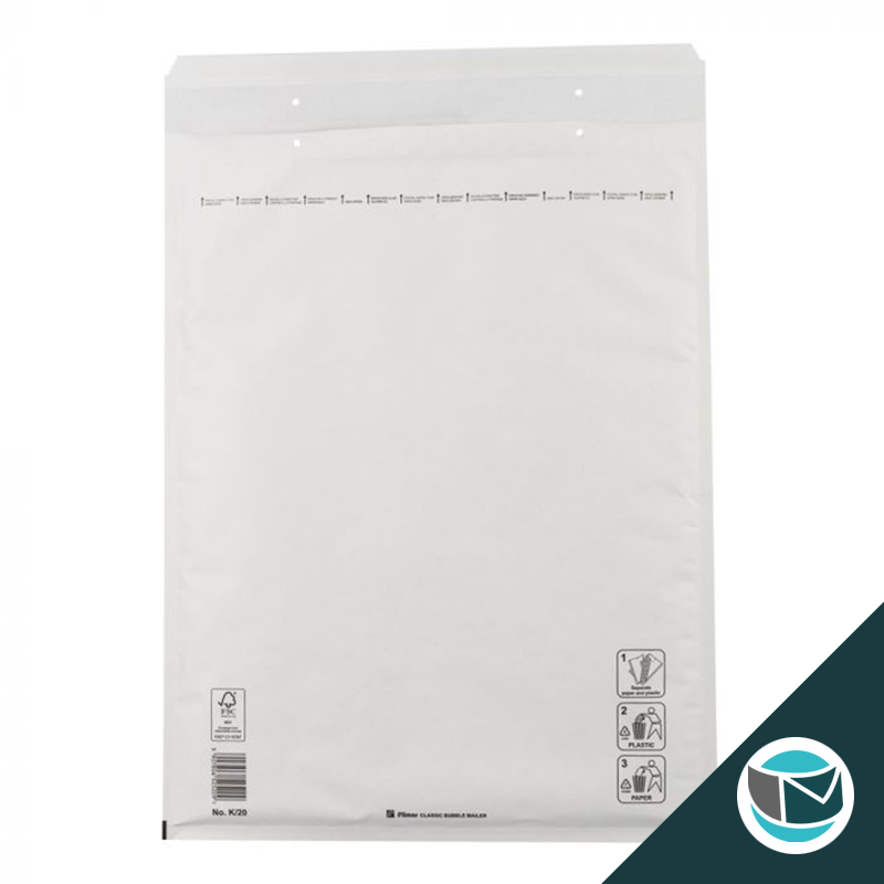 FSC Witte luchtkussen envelop A - 11 tearstrip, Binnenmaat 100x165mm