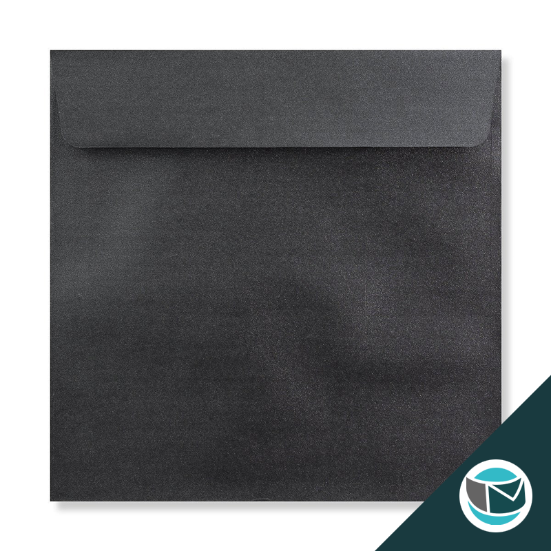 Parelmoer Envelop - 170x170 mm - Donkergrijs Strip 120 grams