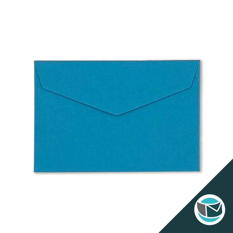 Wenskaart Envelop met Puntklep Strip - 62x94 mm - Blauw