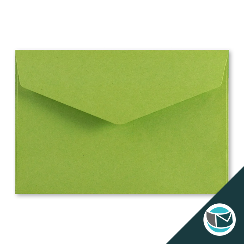 Wenskaart Envelop met Puntklep Strip - 62x94 mm - Groen