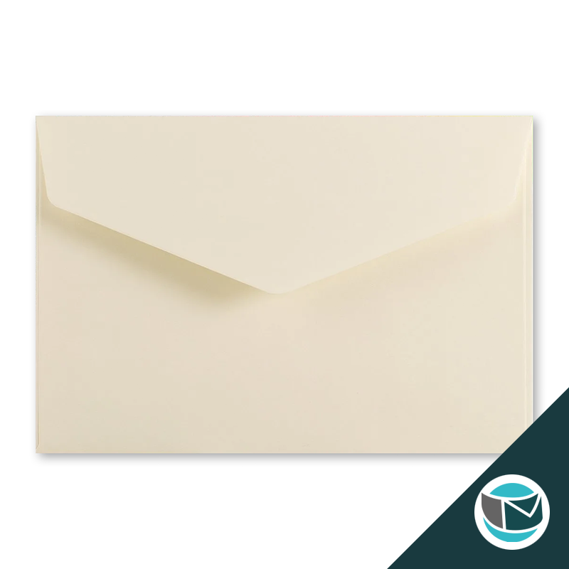 Wenskaart Envelop met Puntklep Strip - 62x94 mm - Ivoor