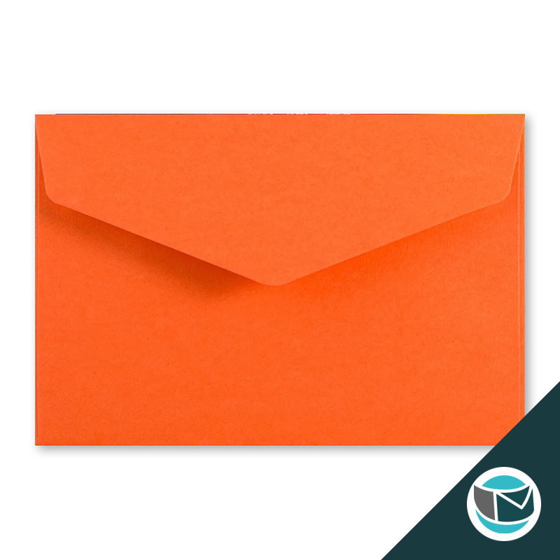 Wenskaart Envelop met Puntklep Strip - 62x94 mm - Oranje