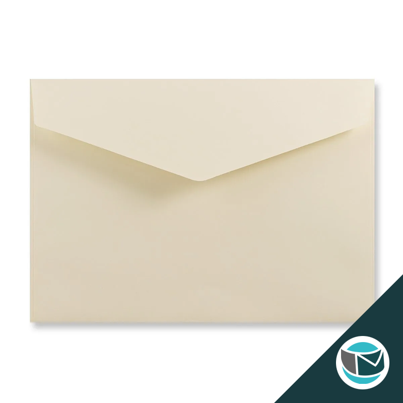Wenskaart Envelop met Puntklep Strip - 114x162 mm (C6) - Ivoor