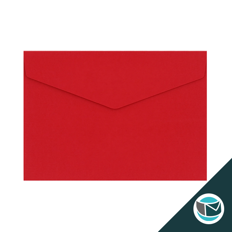 Wenskaart Envelop met Puntklep Strip - 162x229 mm (C5) - Donkerrood