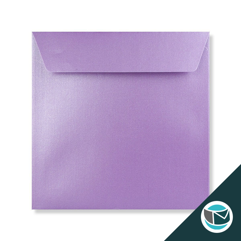 Parelmoer Envelop - 155x155 mm - Lila Strip 120 grams