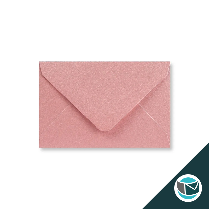 Parelmoer Envelop - 62x94 mm - Lichtroze Strip 120 grams