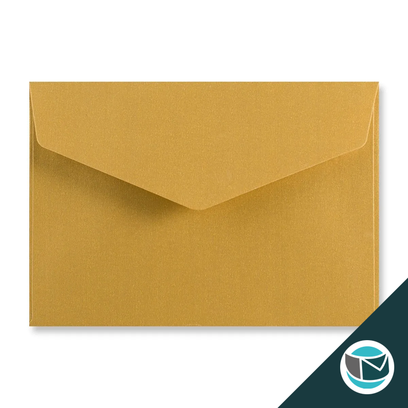Wenskaart Envelop met Puntklep Strip - 114x162 mm (C6) - Goud