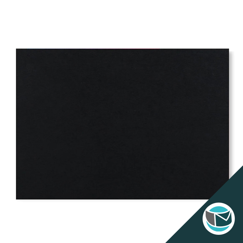 Wenskaart Envelop met Puntklep Strip - 62x94 mm - Zwart