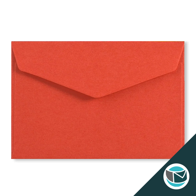 Wenskaart Envelop met Puntklep Strip - 62x94 mm - Rood