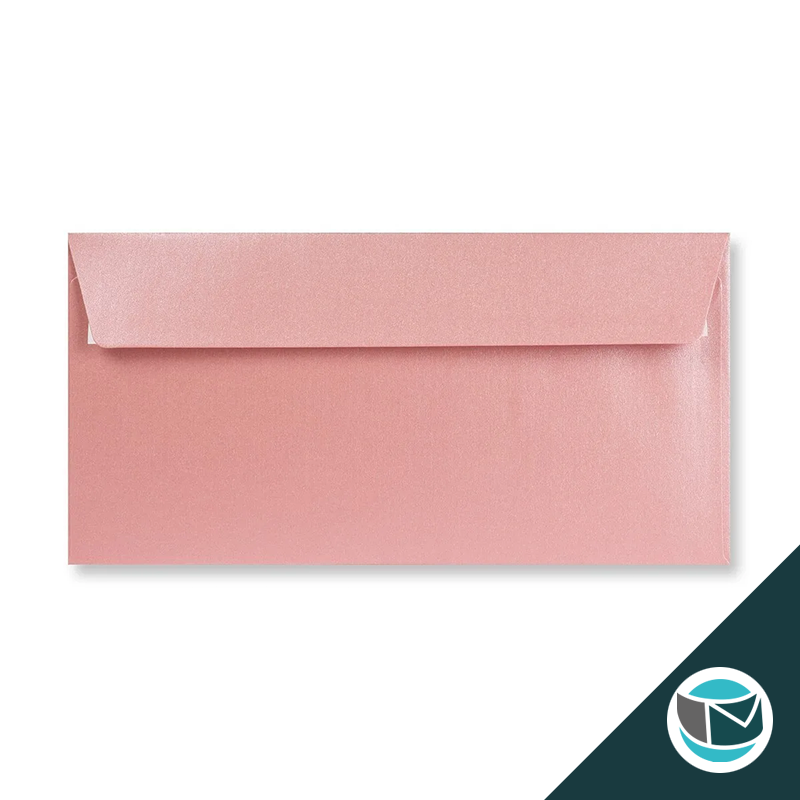 Parelmoer Envelop - 110x220 mm - Lichtroze Strip 120 grams