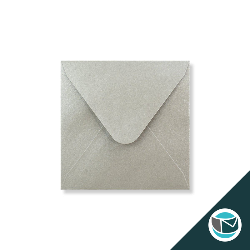 Parelmoer Envelop - 120x120 mm - Zilver Gegomd 120 grams