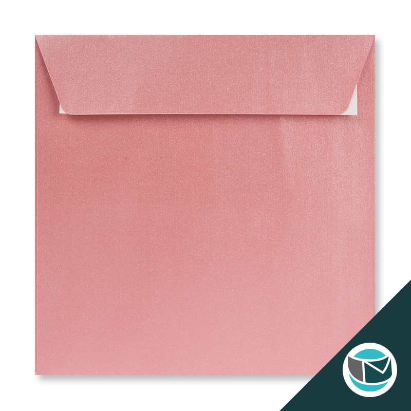 Parelmoer Envelop - 155x155 mm - Lichtroze Strip 120 grams