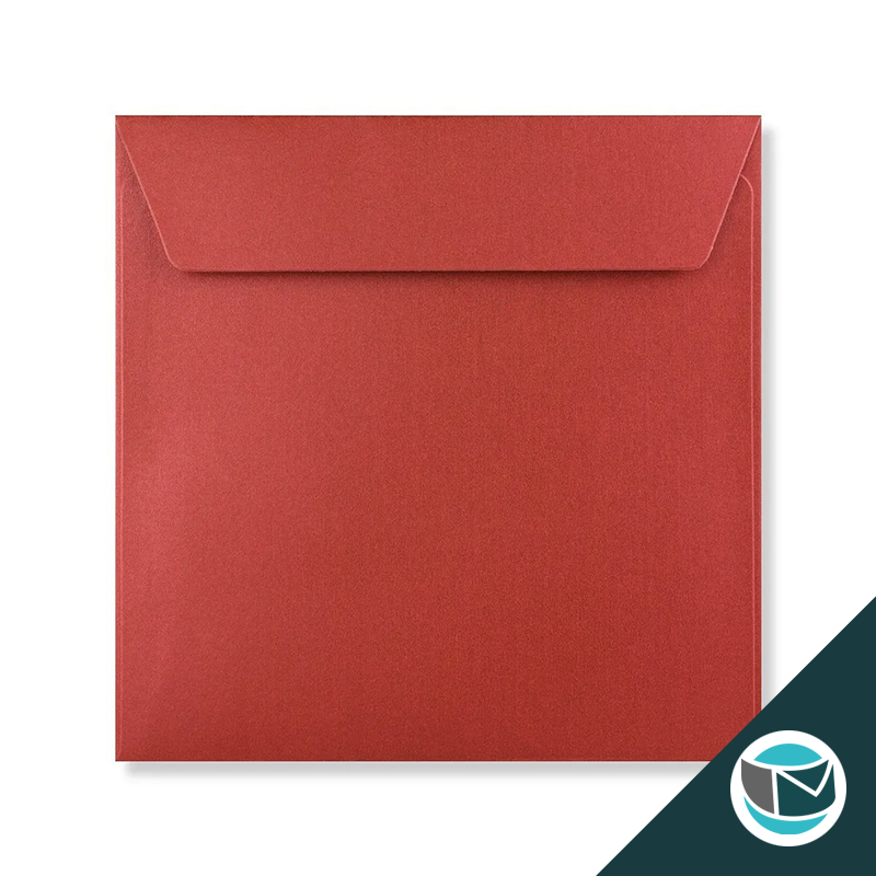 Parelmoer Envelop - 155x155 mm - Rood Strip 120 grams