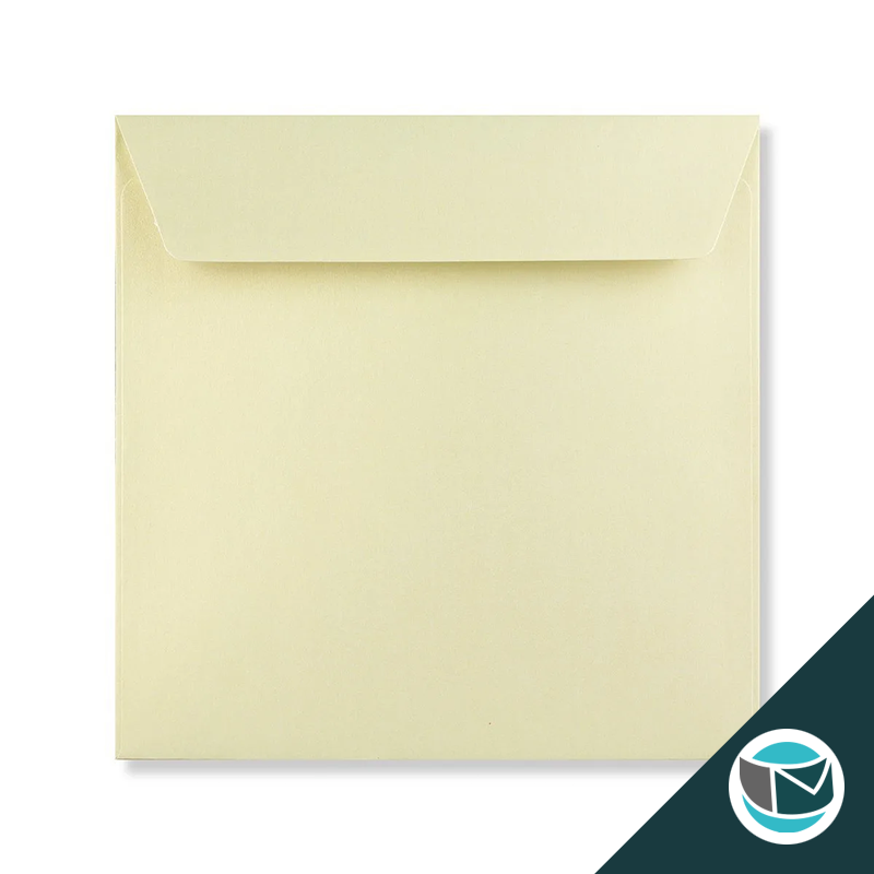 Parelmoer Envelop - 155x155 mm - Champagne Strip 120 grams
