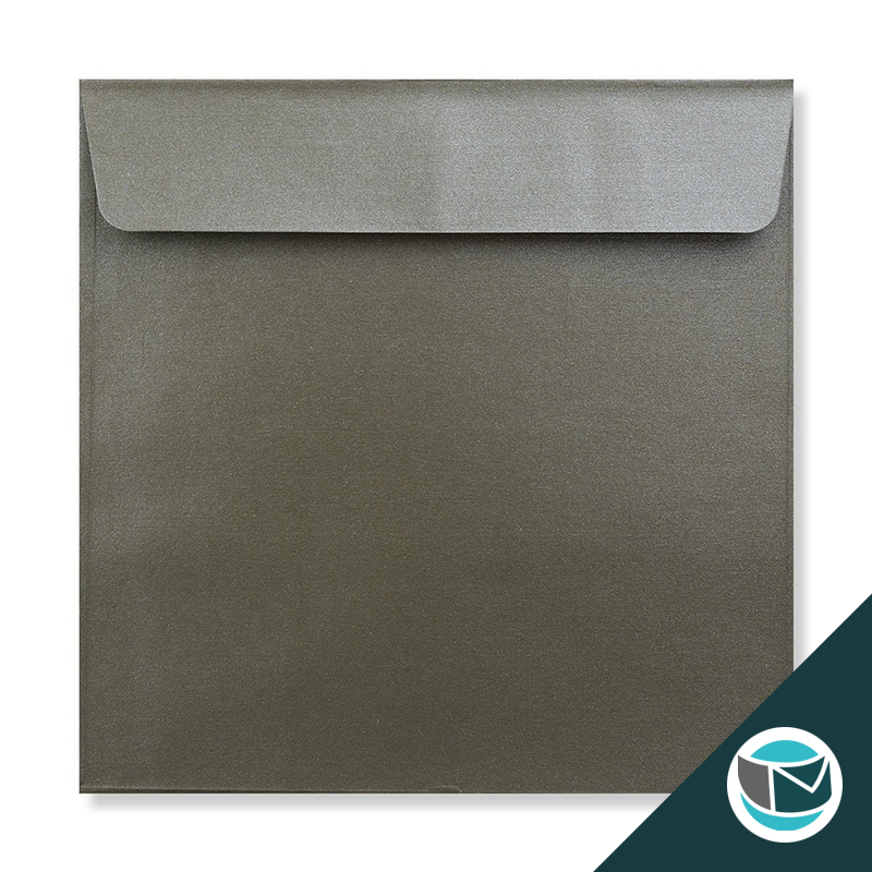 Parelmoer Envelop - 170x170 mm  - Donkerzilver Strip 120 grams