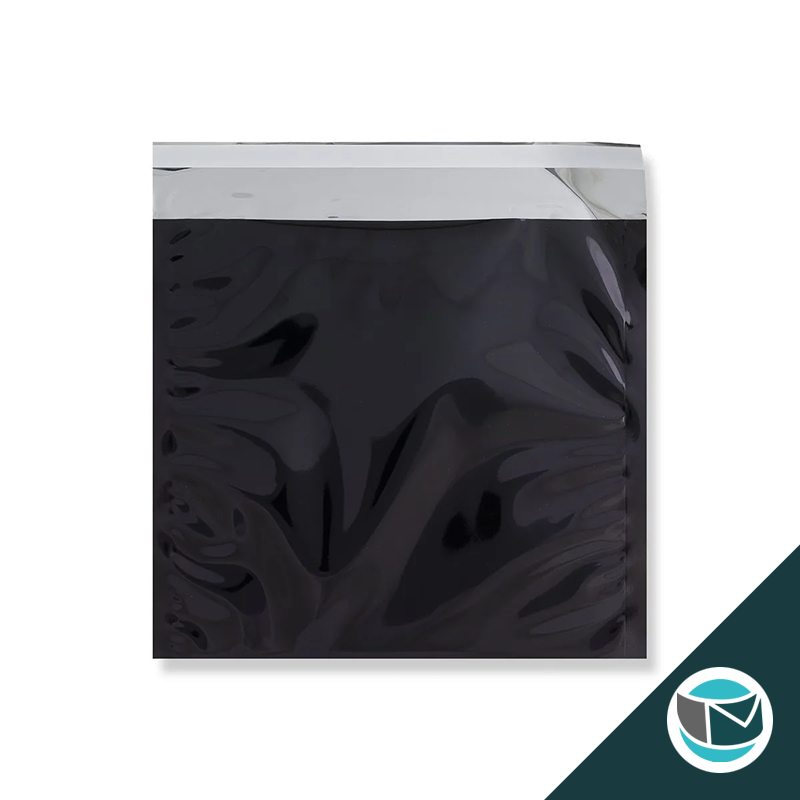 Metallic Folie Envelop (Glans) - 220x220 mm - Zwart