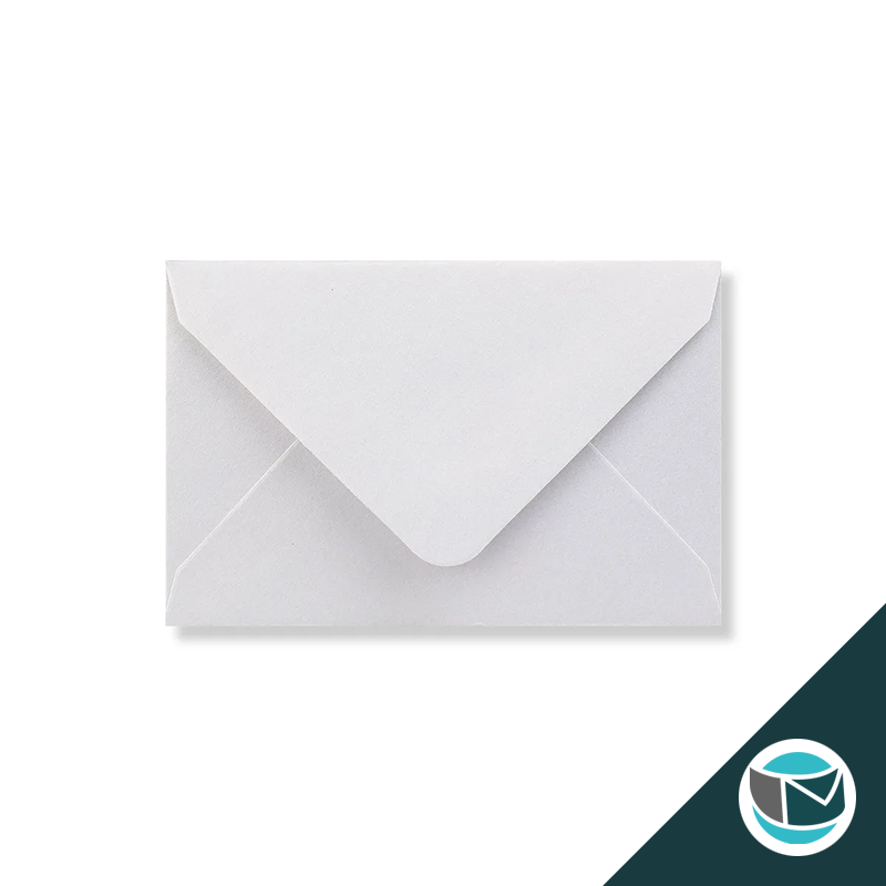 Parelmoer Envelop - 62x94 mm  - Wit Gegomd 120 grams